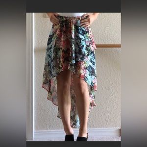 Joe Benbasset floral high low asymmetrical skirt